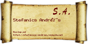 Stefanics András névjegykártya